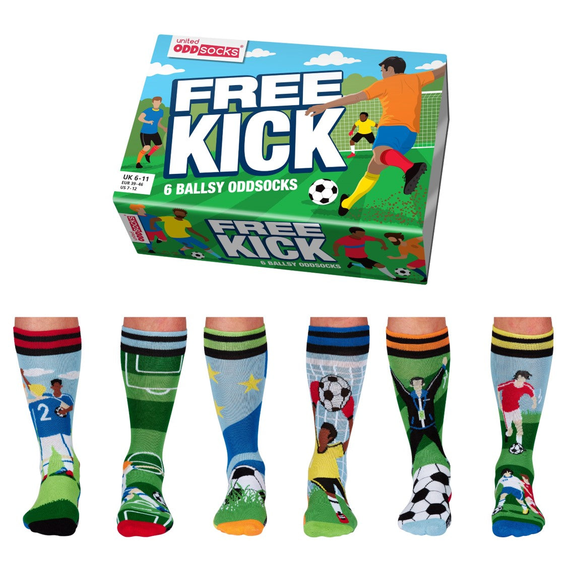 United Oddsocks Freekick Odd Socks UK 6 - 11