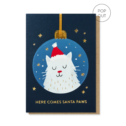 Santa Paws Bauble Christmas Card