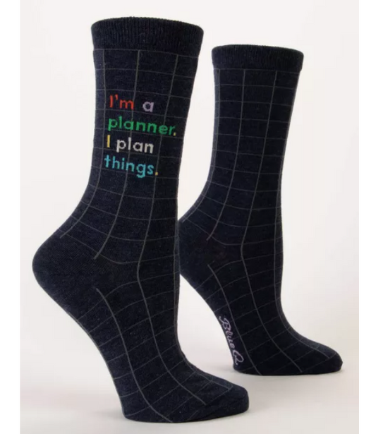I'm A Planner. I Plan Things. Women's Crew Socks - Blue
