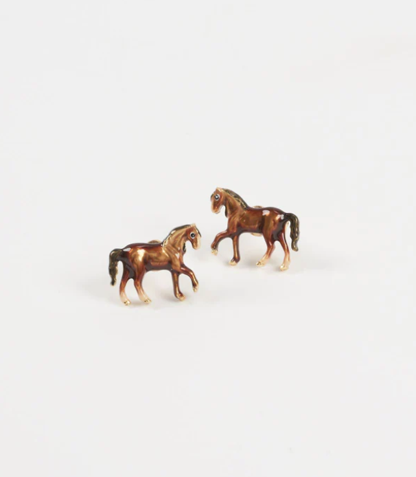 Enamel Horse Earrings