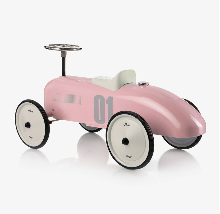 Pink Ride-On Vintage Car (76cm)
