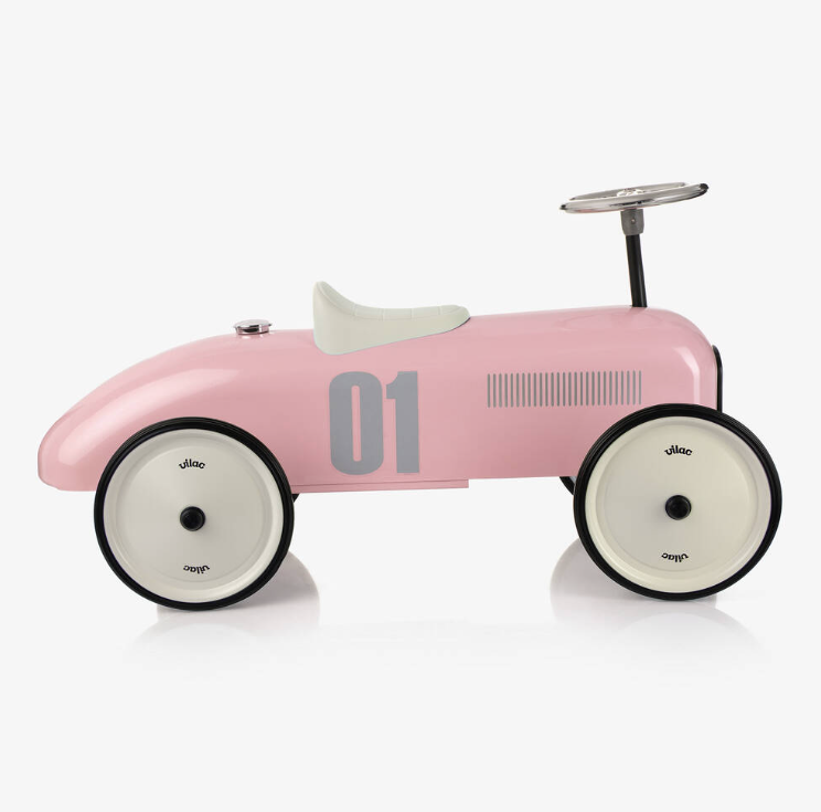 Pink Ride-On Vintage Car (76cm)
