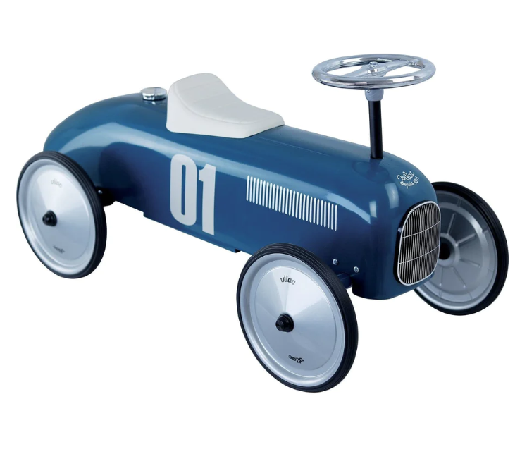 Petrol Blue Ride-On Vintage Car (76cm)
