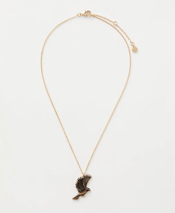 Enamel Black Bird Short Necklace