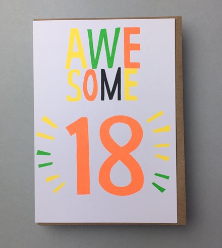 Awesome 18 Neon Card
