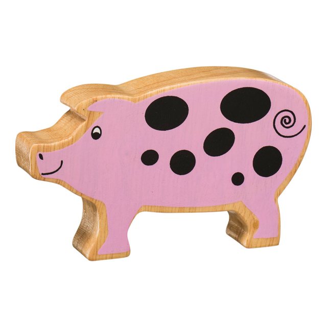 Lanka Kade Wooden Toy Fair trade - Natural Pink Pig