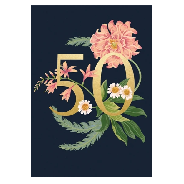 50 Botanical Birthday Card
