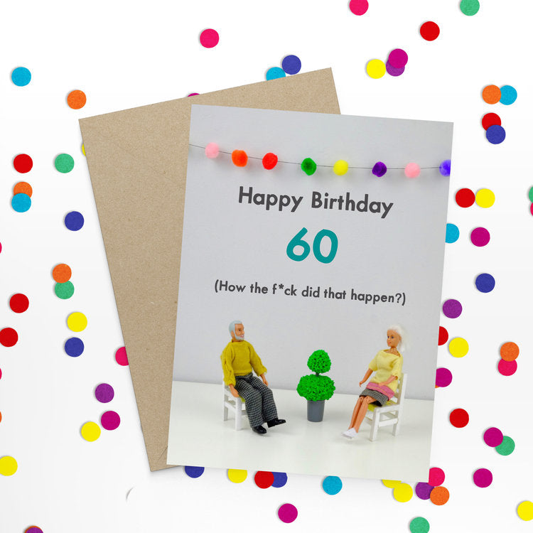 Happy birthday 60 - Bold and Bright Card
