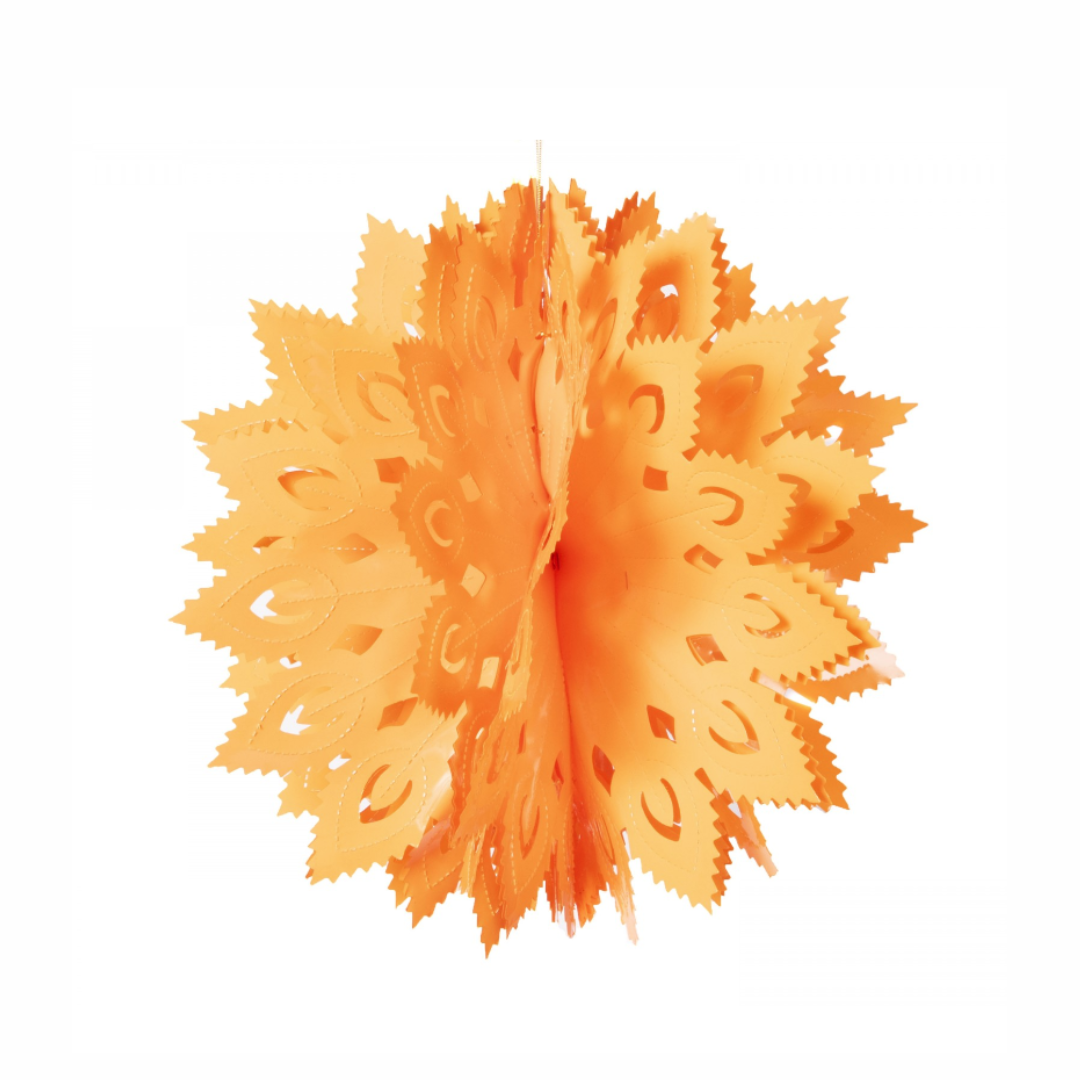 Large Pompom Decoration - Orange