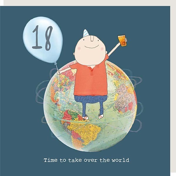 Take Over World 18th Birthday Card