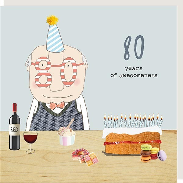 Awesomeness Male 80th Birthday Card