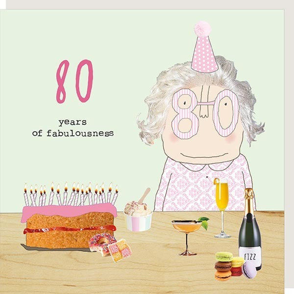 Fabulousness Female 80th Birthday Card