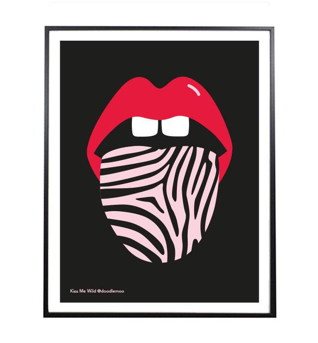 Kiss Me Wild Lips Print