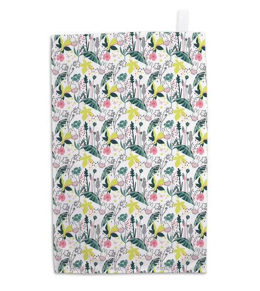Miffy Floral Expression Tea Towel