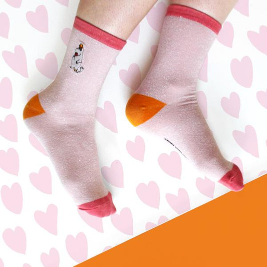 Moomin Socks Glitter Snorkmaiden - Baby Pink