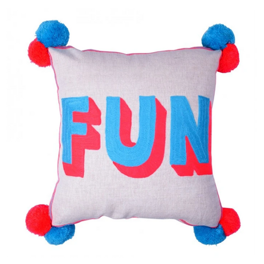 Fun Embroidered Cushion