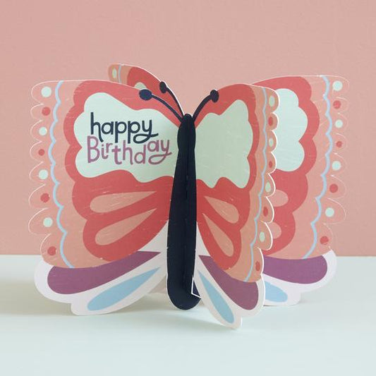 3D Fold-Out Happy Birthday Card - Butterfly