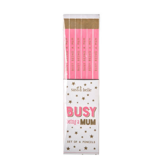 Busy Being A Mum Pencils - Set Of 6