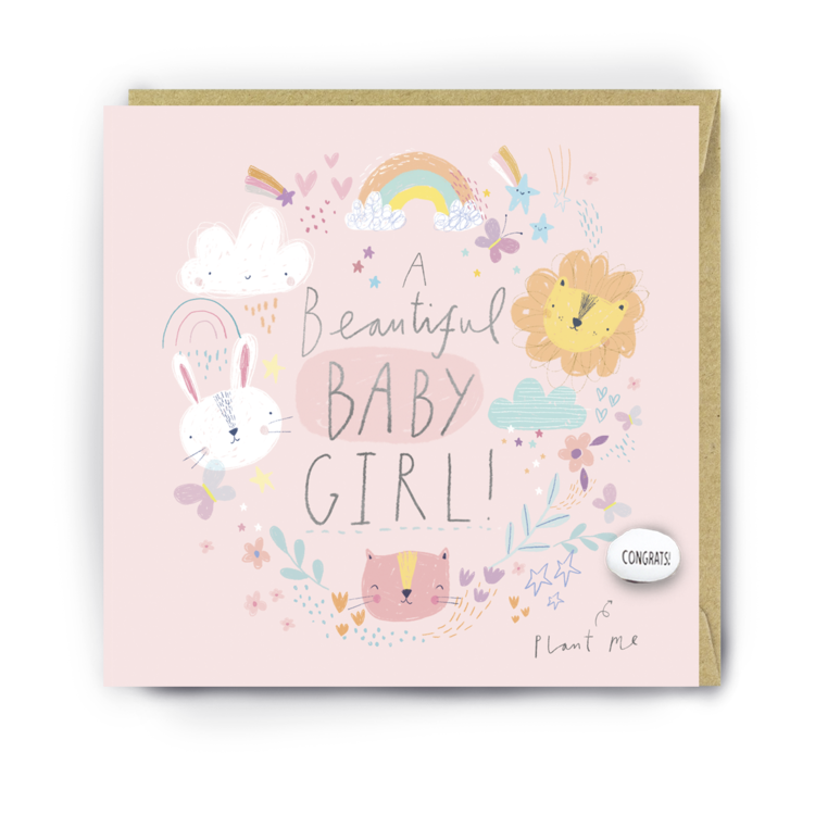 Plantable Bean A Beautiful Baby Girl Card