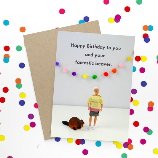 Happy birthday beaver - Bold and Bright Card