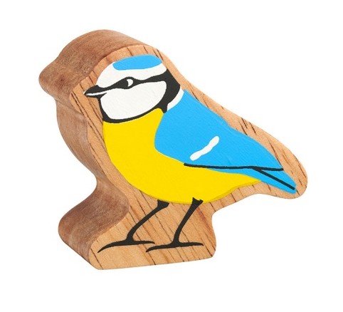 Lanka Kade Wooden Toy Fair Trade - Natural Blue and Yellow Blue Tit