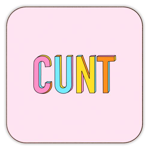 Colour Cunt Typography Coaster