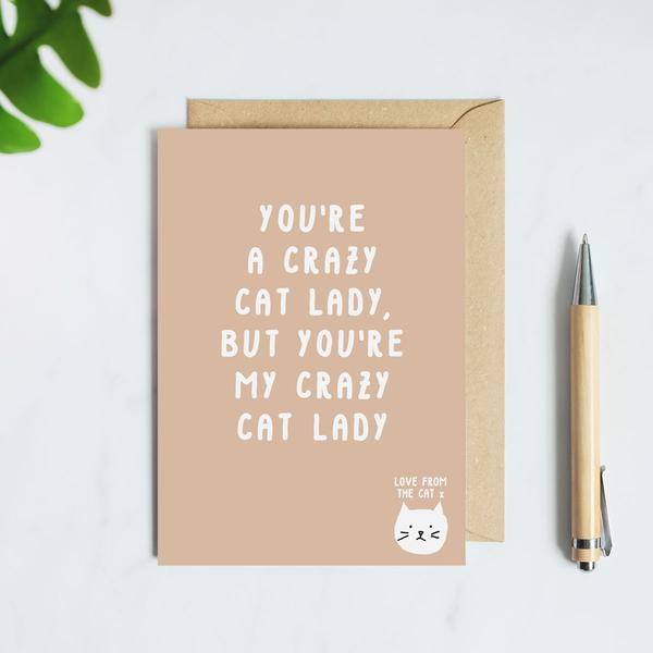 Crazy cat lady - Paper Plane Card