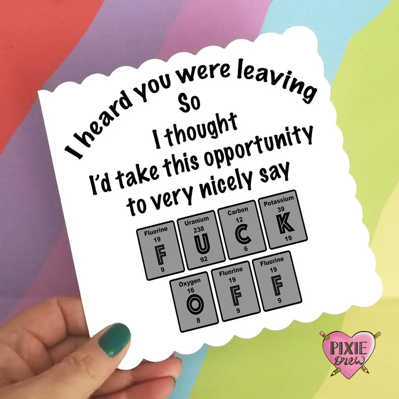 Leaving fuck off - Pixie Drew Card