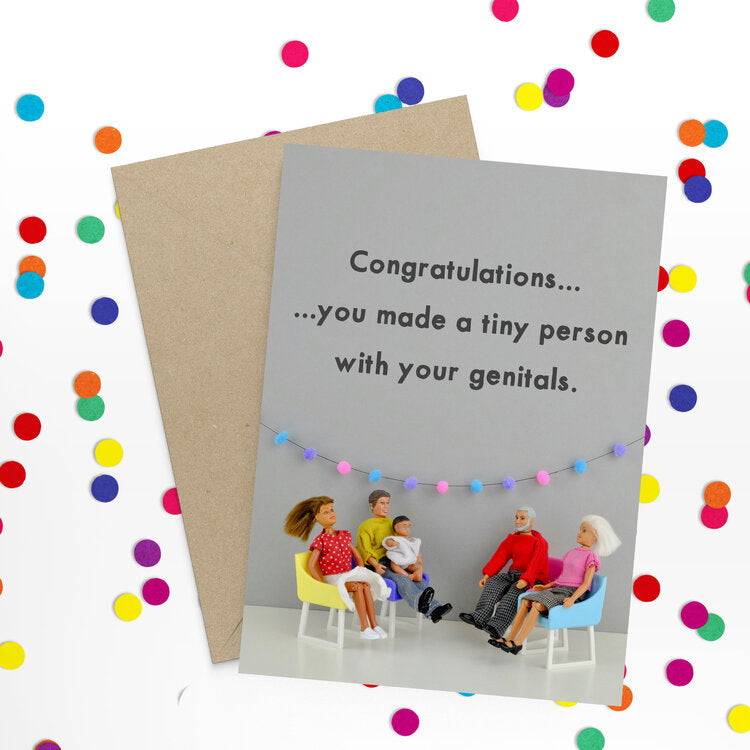 Congratulations Genitals - Bold and Bright Card