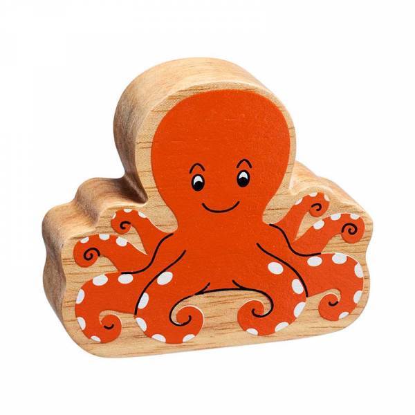 Lanka Kade Wooden Toy Fair Trade -  Orange Octopus