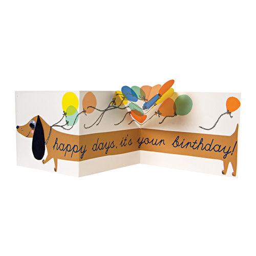 Sausage Dog Birthday Concertina Card