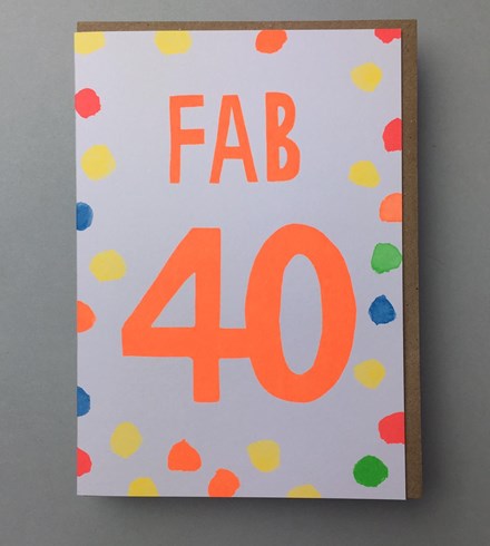 Fab 40 Neon Card