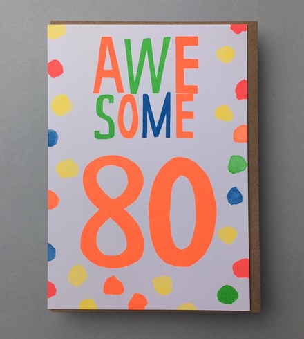 Awesome 80 Neon Card