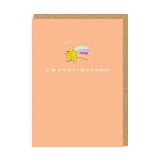 Make A Birthday Wish Enamel Pin Card