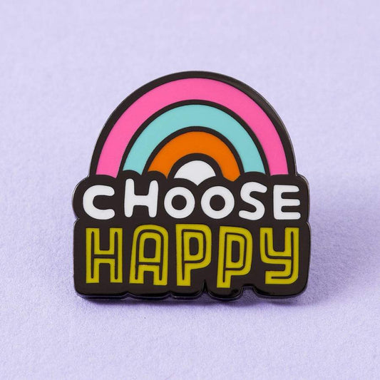 Choose Happy Embroidered Iron On Patch