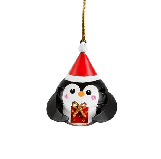 Festive Penguin Hanging Bell Decoration