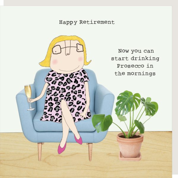 Happy Retirement Drinking Prosecco Card