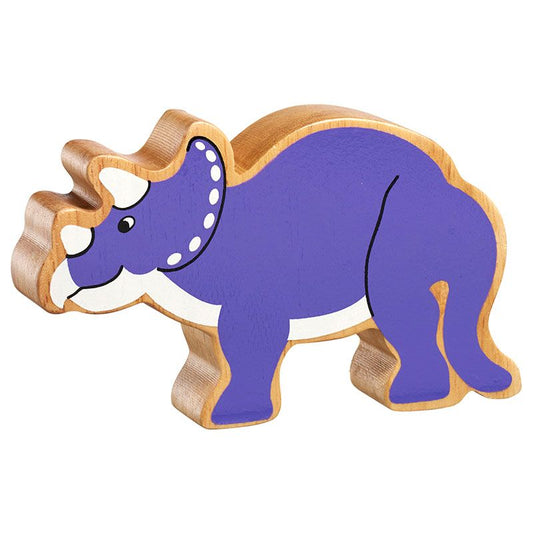 Lanka Kade Wooden Toy -  Natural Purple Triceratops